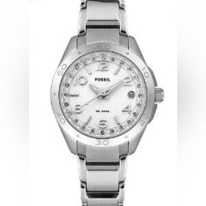 ⌚ Fossil Women’s Silver Watch | Stainless Steel | Crystal Bezel